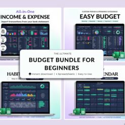 Paycheck Budget Planner Dark Mode Monthly Budget Bill Tracker Excel Spreadsheet Google Sheets Bundle Debt Payoff Tracker Savings Tracker